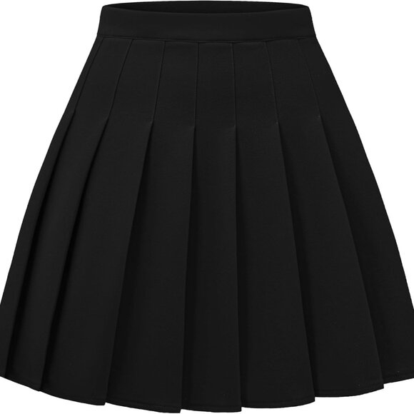 Women Pleated Skirt A-Line Short Mini Basic Skirt School Uniform Cheerleader Ski - Picture 1 of 7